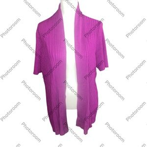 Lane Bryant Purple Open Front Cardigan with Shawl Collar